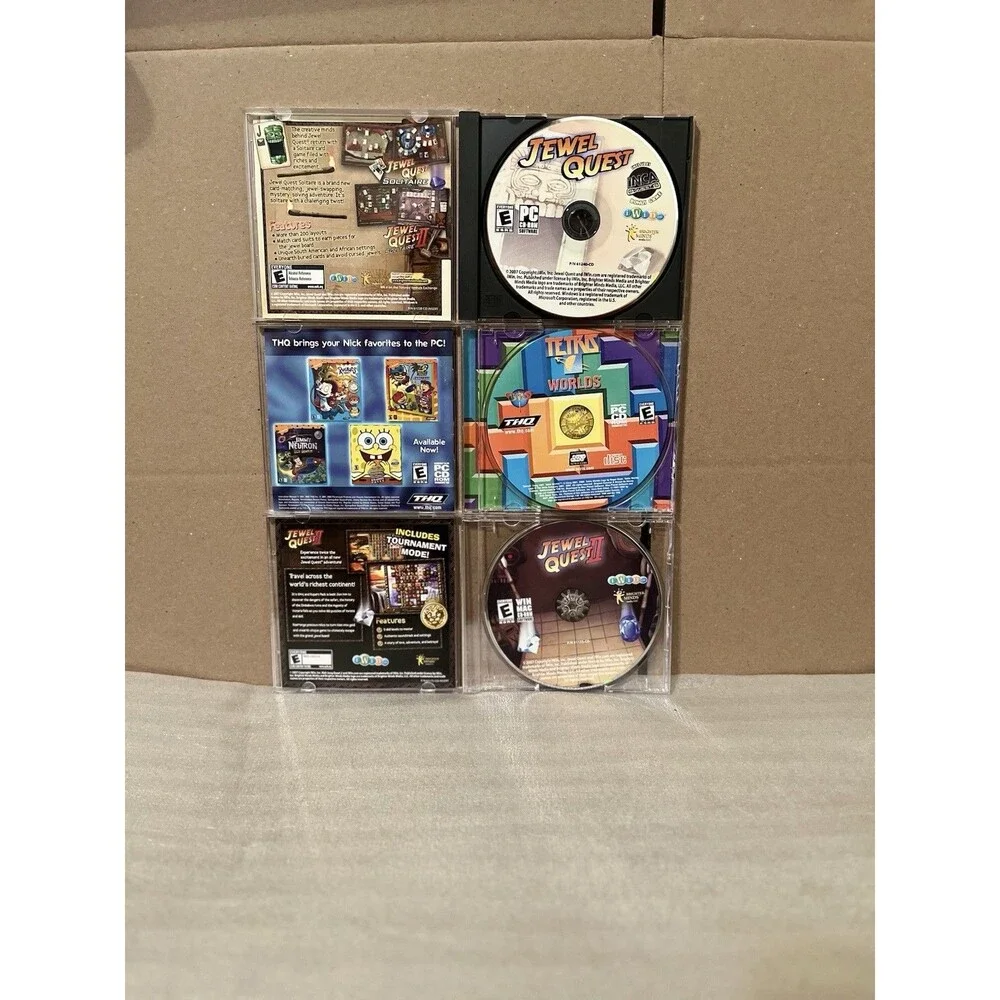 Tetris Worlds + Jewel Quest I & II Solitaire + Jewel Quest II PC Game Bundle Lot